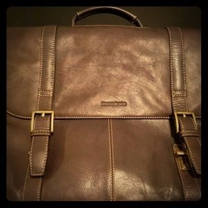 Samsonite leather flapover briefcase